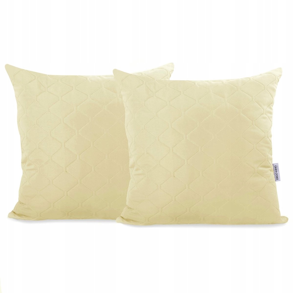 2x Crème gewatteerde kussensloop 40x40 cm