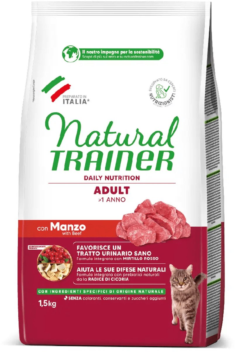Natural Trainer Adult met Rundvlees 1,5 kg - Kattenvoer