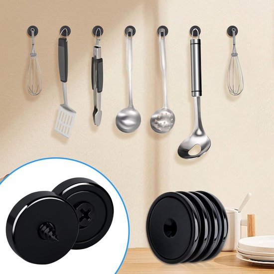 FPMYB Neodymium Magneten – 40 Stuks, 20x7 Mm, 10 Kg Trekkracht, Verzonken Gat, Met Schroeven En Stalen Ringen, Voor Keuken, Kantoor, School