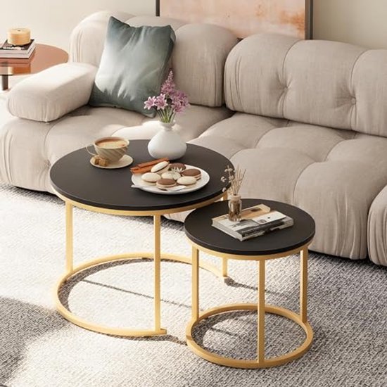 Urban Living Bijzettafel/salontafel Colorado - 40 x 30 x 66 cm - zwart