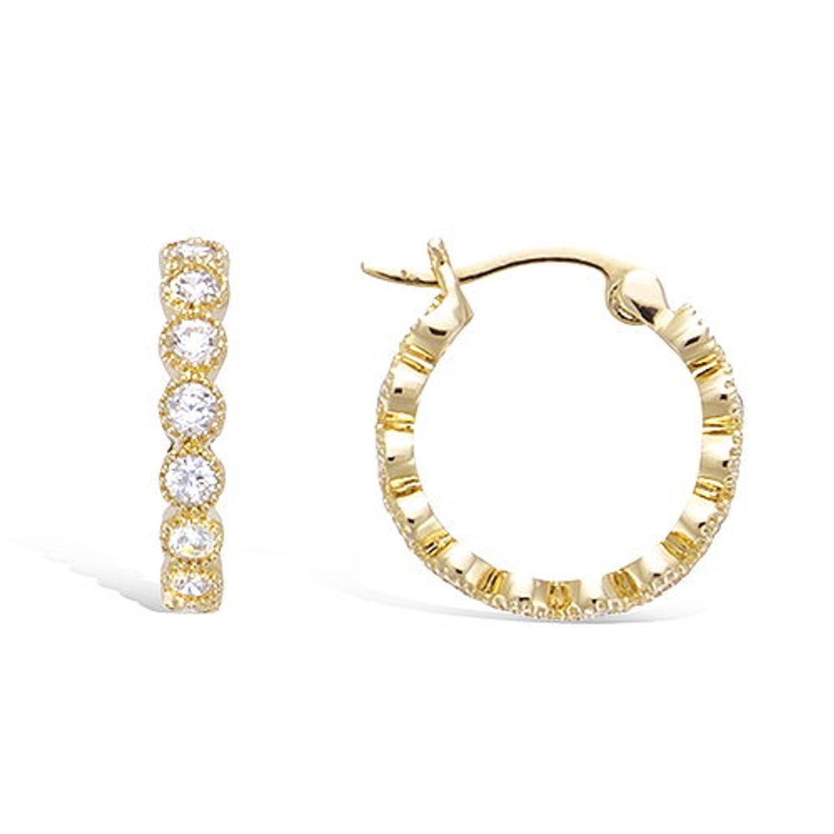 CHIVAL 18K Vergulde Oorbellen – Aurea – Tijdloos, Elegant, Oorringen, Hoops, Hypoallergeen, Luxe, Romantisch, Verfijnd, Rond, Zirkonia, Cadeau voor Haar, Sieraad, Geschenkverpakking, Kerst