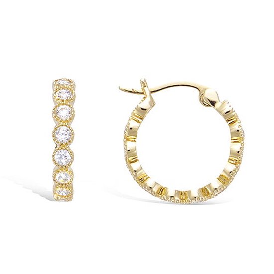 CHIVAL 18K Vergulde Oorbellen – Aurea – Tijdloos, Elegant, Oorringen, Hoops, Hypoallergeen, Luxe, Romantisch, Verfijnd, Rond, Zirkonia, Cadeau voor Haar, Sieraad, Geschenkverpakking, Kerst