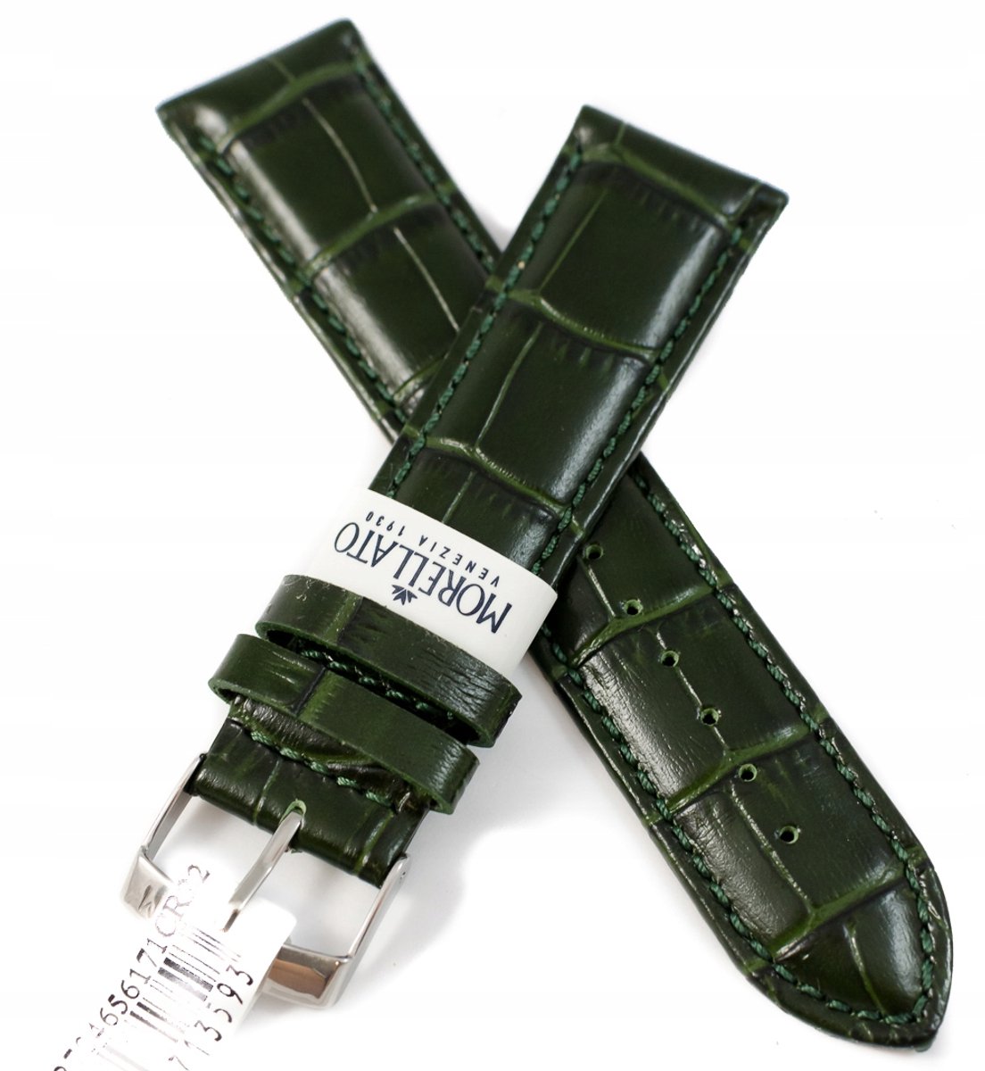 Morellato PMX171SAMBA PF Horlogebandje - Leer - Groen - 22 mm