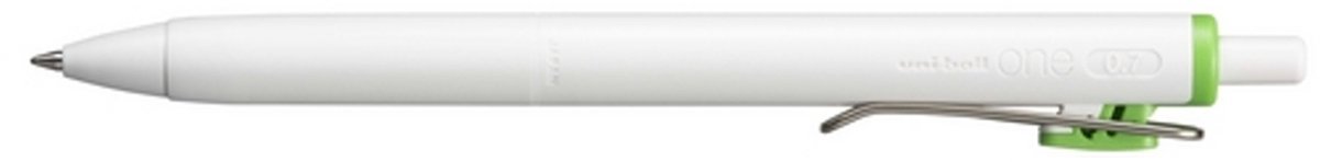 Uni-ball ONE Gelpen - Limonkadgroen, Wit, Metalen Clip, 0.7mm