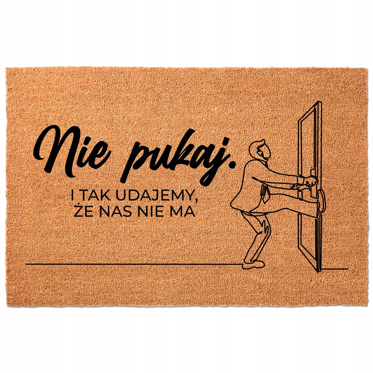Kokosmat Deurmat Beige 40x60cm - "Niet Kopen"