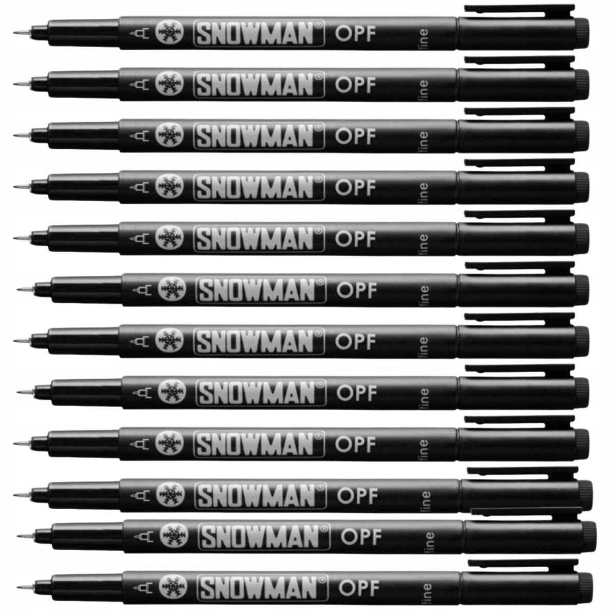 Snowman OPF Foliepen 0,5 mm Waterdicht Zwart - 12 Stuks