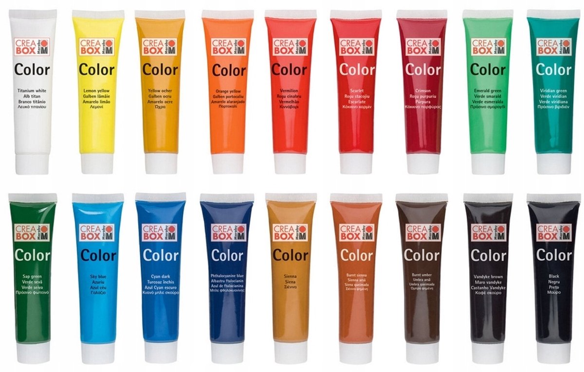 Marabu Acrylverf Set 18x36ml - Veelzijdige Knutselverf