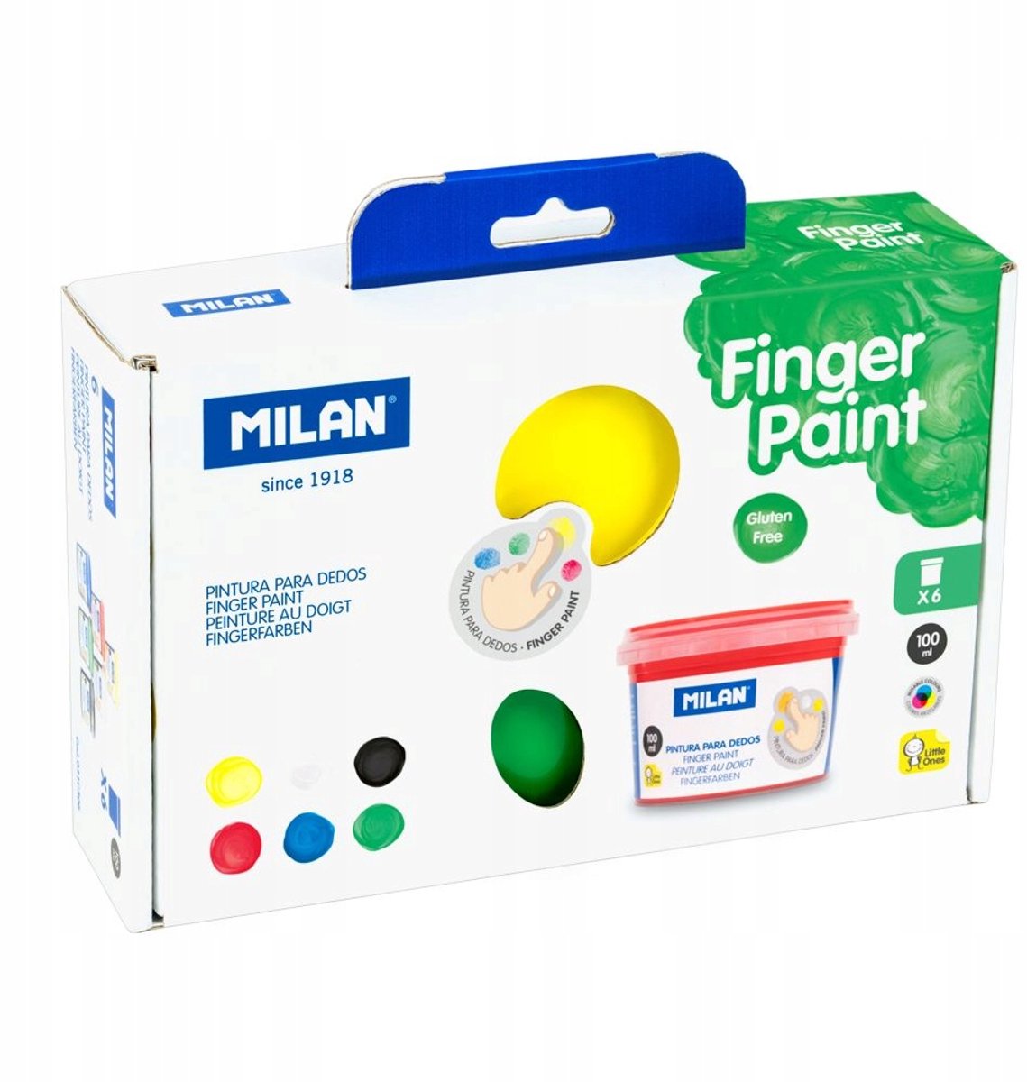 Milan Vingerverfset - 6 Kleuren x 40 ml