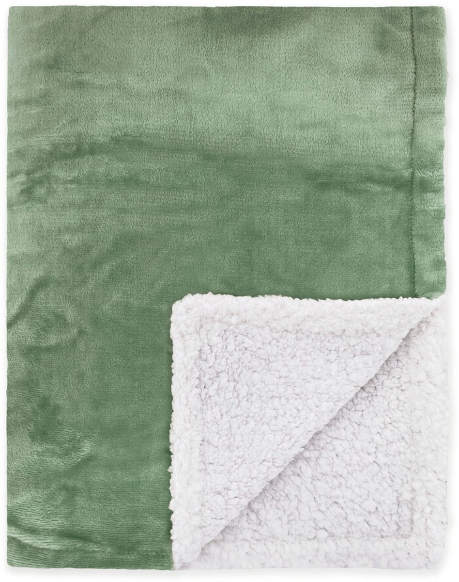 Byrklund Plaid Snowy Hug - 150x200 - 100% Polyester - Olijfgroen
