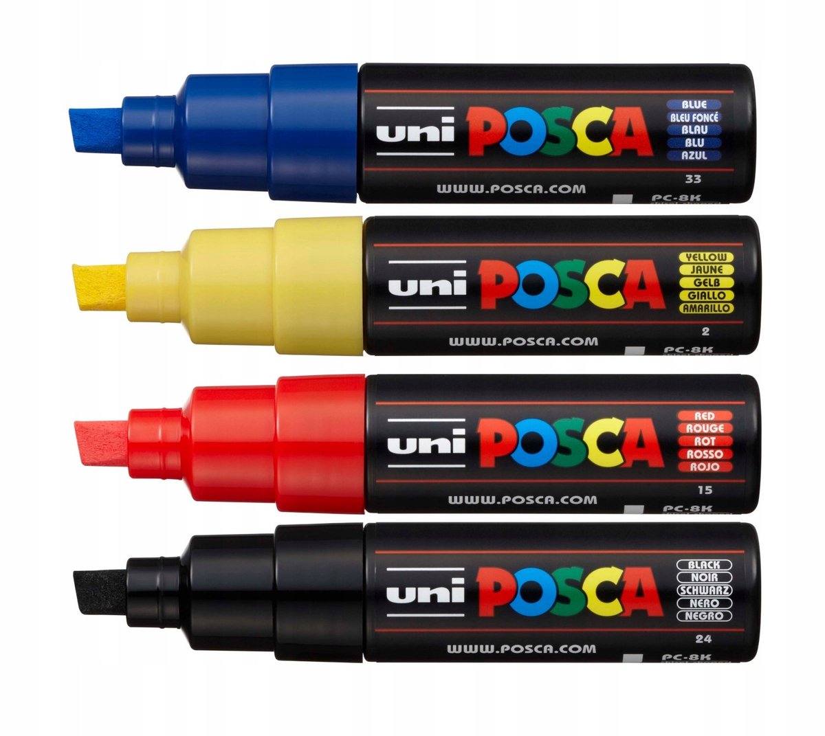 Uni Posca PC-8K Markers Set - 4 kleuren pigmentinkt