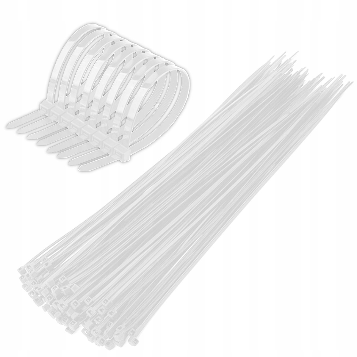 100x Sterke Witte Kabelbinders 3,6x300 mm - Nylon 66