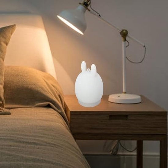 Nachtlampje met witte ruis, 3-in-1 konijnengeluidsmachine met Bluetooth-luidspreker en lampjes met 3 helderheidsniveaus, 31 rustgevende slaapgeluiden voor slaapkamer, kantoor en kinderkamer — afbeelding 5
