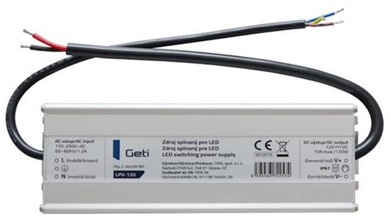 Adaptateur secteur pour bande LED 12 V 200 W 16,5 A | IP67 étanche | Convient aux rubans LED | Alimentation électrique haute efficacité et fiable
