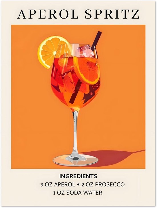 Aperol Spritz - Affiche Ingrédients 30x40 cm