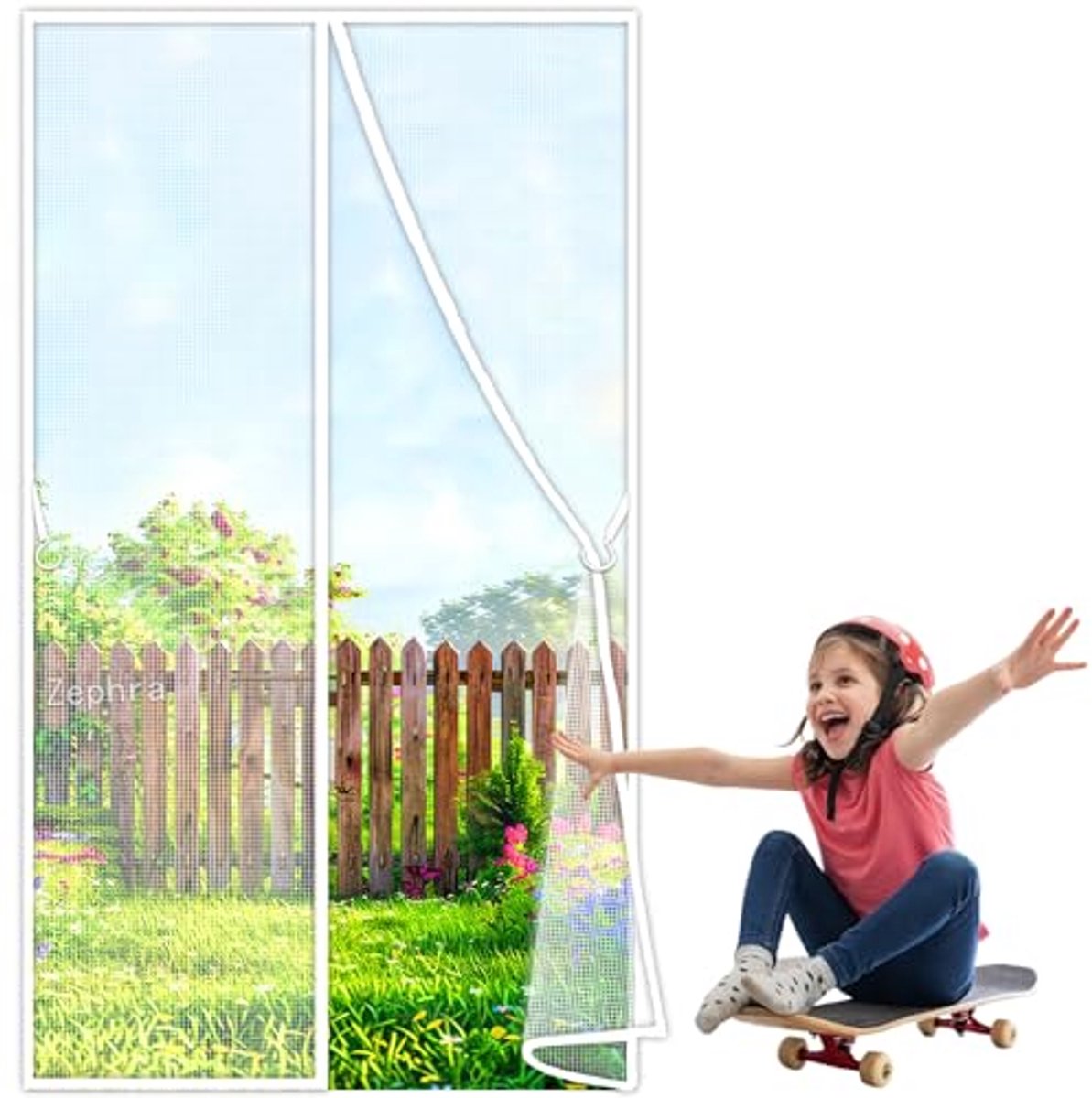 Magnetische Hordeur voor Deuren 70x210cm - Insecteneurscherm met Eenvoudige Installatie