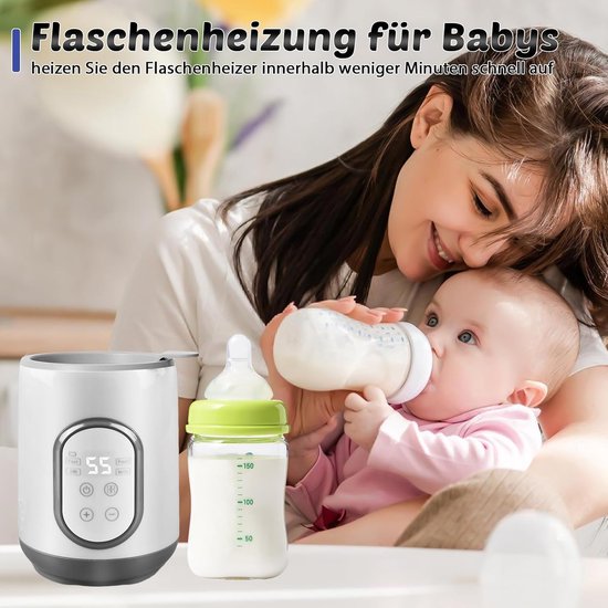 Flesverwarmer voor baby's, 8-in-1 babyvoedingwarmer voor moedermelk of melkvoeding, babyfleswarmer met intelligente temperatuurregeling voor alle babyflessen — afbeelding 4