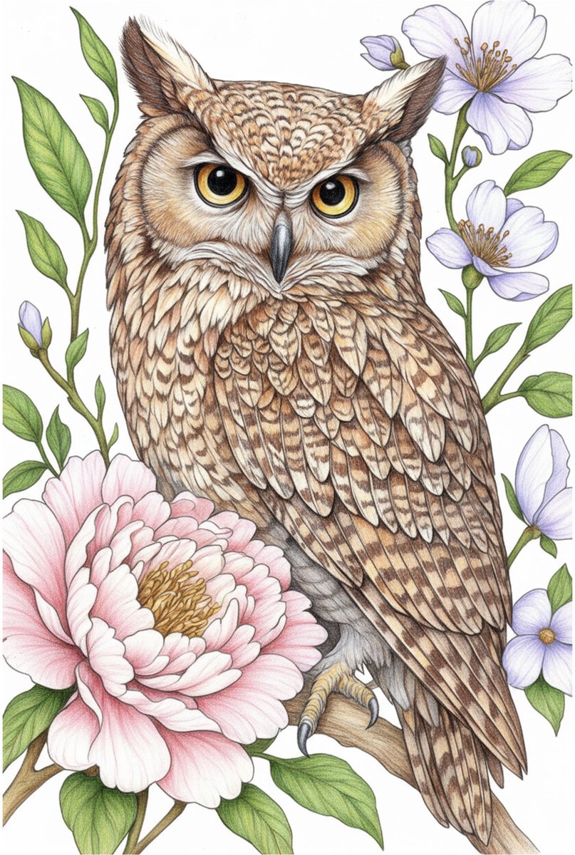 KleurLab® - Bloemen & Vogels - Luxe Kleurboek voor Volwassenen - Natuur - Dieren - 48 Kleurplaten op A4 - Enkelzijdig bedrukt — afbeelding 6