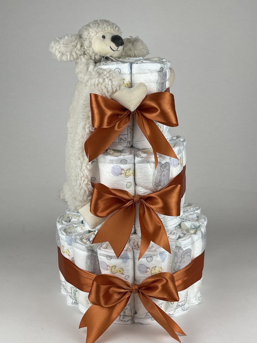 Chouette-Chouette | Luiertaart Neutraal | Kraamcadeau | Geboorte Jongen Meisje | Babyshower | Tuttle Poodle Peter Koper