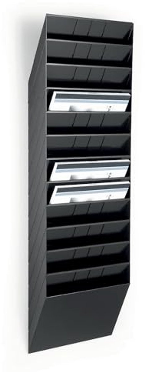 Folderhouder Flexiboxx 12 A4 Liggend - 12 Compartimenten - Zwart