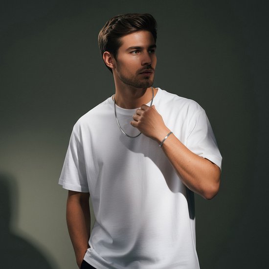 Essentials | 6 mm Zilverkleurige Armband met Visgraatschakels