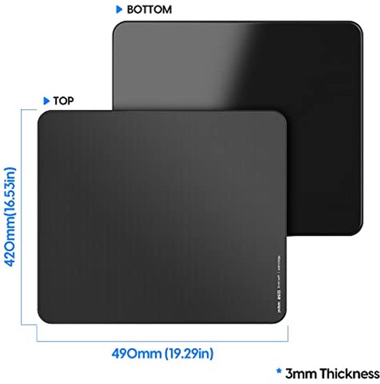 Pulsar ES2 Esports Professional Quality Gaming Mouse Pad, 3 mm Thick, Non-Slip Bottom, Precision Seams that Non-Fray, 49 x 40 cm (XL, Black) — afbeelding 4