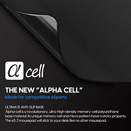Pulsar ES2 Esports Professional Quality Gaming Mouse Pad, 3 mm Thick, Non-Slip Bottom, Precision Seams that Non-Fray, 49 x 40 cm (XL, Black) — afbeelding 5