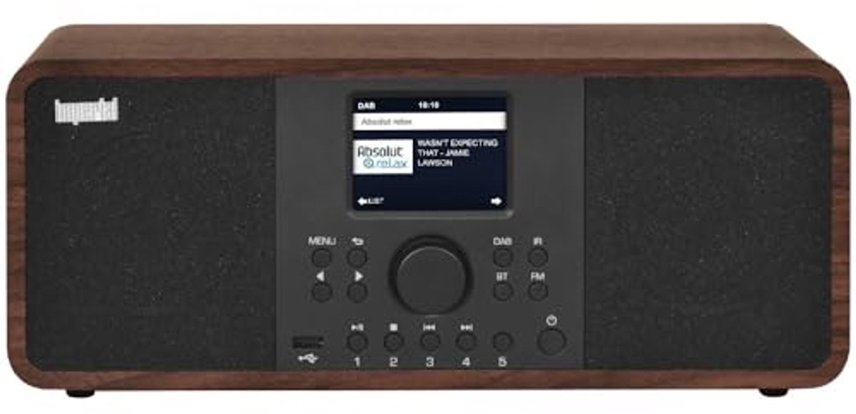 Imperial DABMAN i205 Internetradio/DAB+, 2 x 15 watt, streamingdiensten, bluetooth, webradio, FM-radio, kleurendisplay, app-bediening, wekker, houtlook