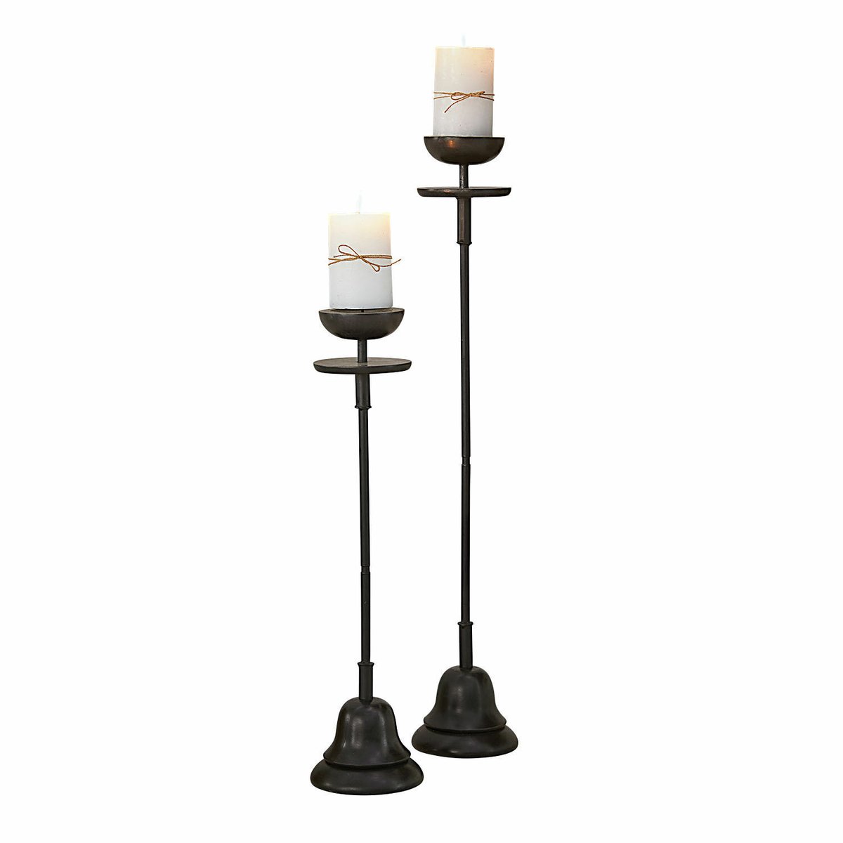 Loberon Kaarsenhouder set van 2 Brantino antiekzwart