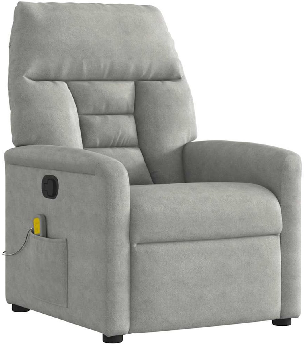 vidaXL Massagestoel - microvezelstof - lichtgrijs