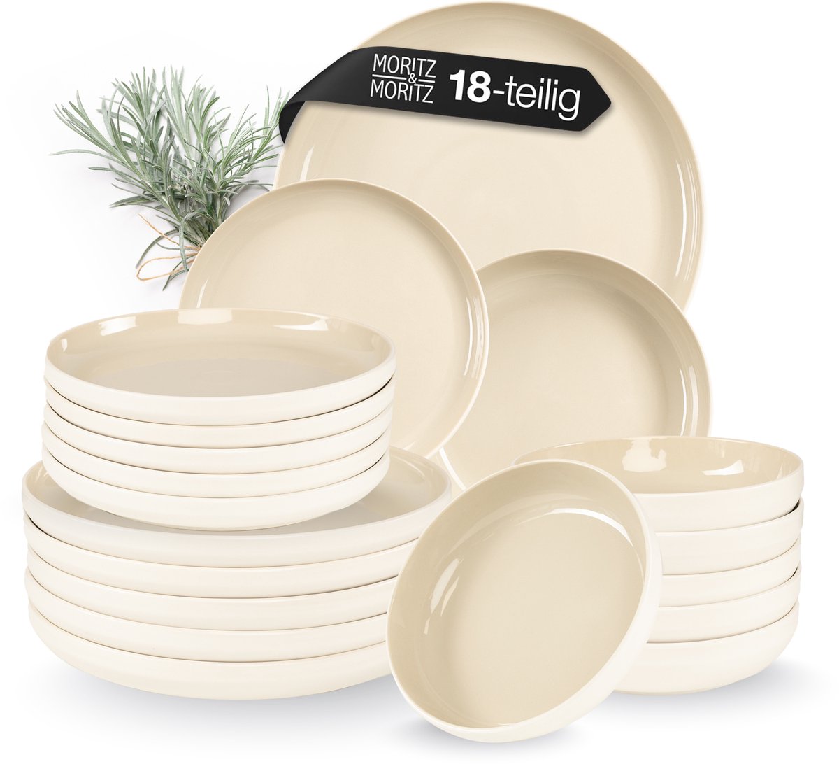 Moritz & Moritz 18-delige CAVO serviesset 6 personen Sand