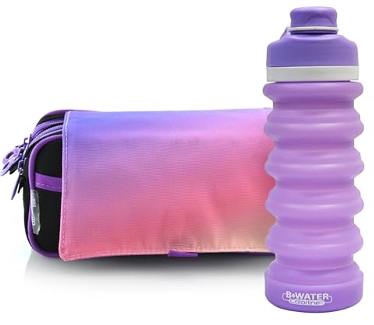 Pastel Etui met 3 Grote Vakken en Ritssluiting - Multifunctioneel voor School en Kantoor