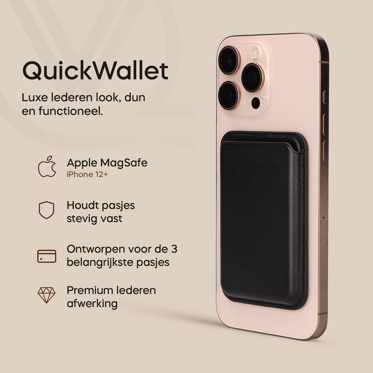 Solidenz 2 in 1 MagSafe Wallet Case voor iPhone 16 Pro Blauw