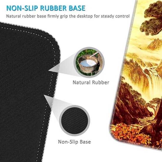 Grote Natuurlijke Rubber Muismat voor Kantoor en Gaming (800 x 300 x 3mm) — afbeelding 3