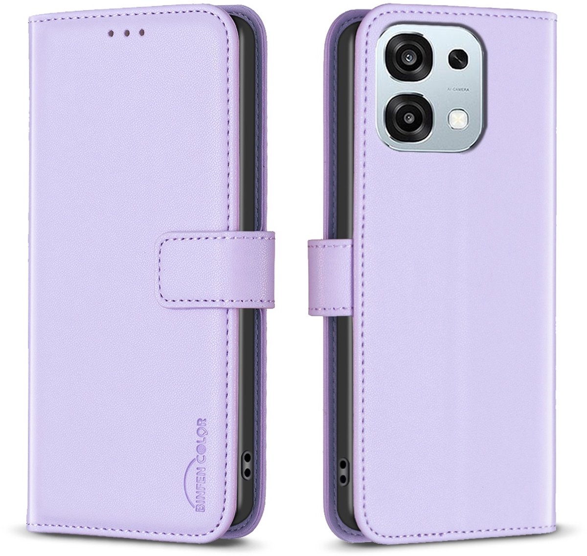 BINFEN Hoesje - Geschikt voor OPPO A6 Pro 5G Hoesje - BINFEN Book Case - Lavendel
