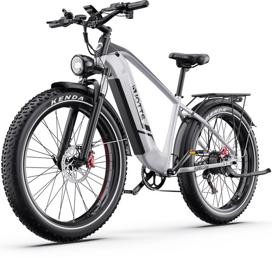 Elektrische Fiets DUOTTS F26-Lite - 864Wh/18 Ah Accu - 100 km Bereik - 250W Motor - 26x4 Inch Banden - Shimano 7 Versnellingen - Aluminium Frame - Inclusief Bagagedrager - Elektrische Mountainbike - zilver — afbeelding 2