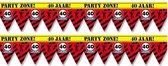 2x 40 jaar party tape/markeerlinten waarschuwing 12 meter - Verjaardag afzetlinten/markeerlinten feestartikelen
