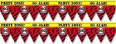 2x 60 jaar party tape/markeerlinten waarschuwing 12 meter - Verjaardag afzetlinten/markeerlinten feestartikelen