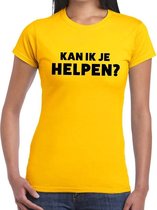 Kan ik je helpen beurs/evenementen t-shirt geel dames M
