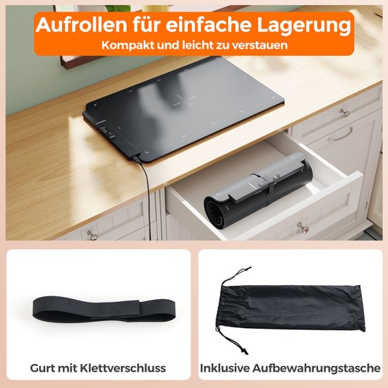 COSTWAY Elektrische siliconen warmtemat voor levensmiddelen, oprolbare voedselverwarmer met instelbare temperatuur 60/80/100 ℃ & 1/3/5H timer en automatische uitschakeling, warmhoudmat 64 x 41 x 2 cm — afbeelding 3