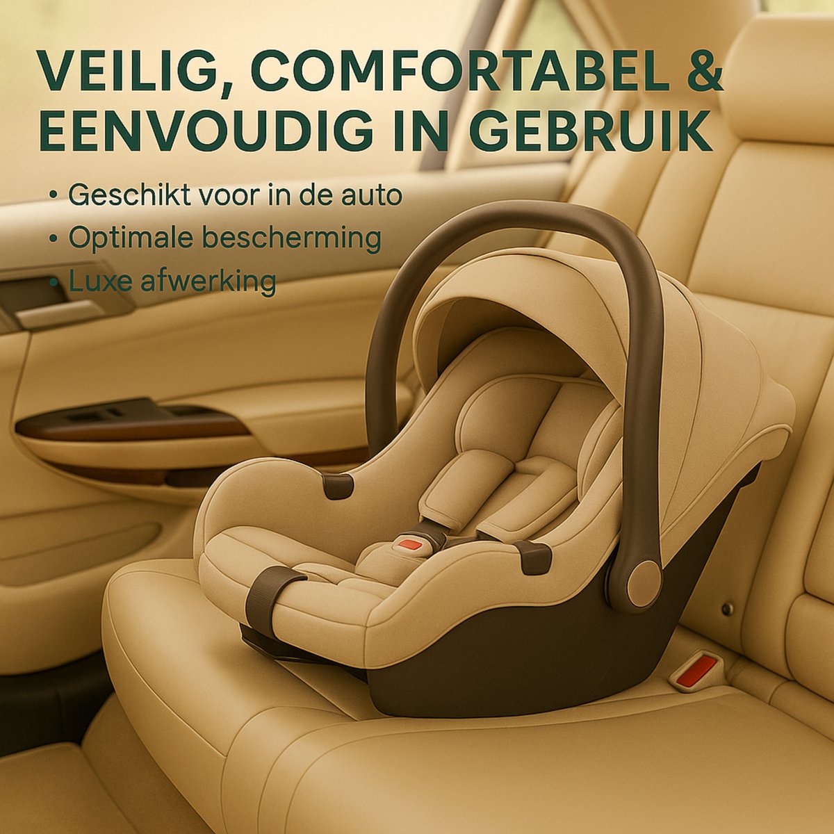 Lunola Oria Kinderwagen 3-in-1 met Autostoel - Khaki - afbeelding 3