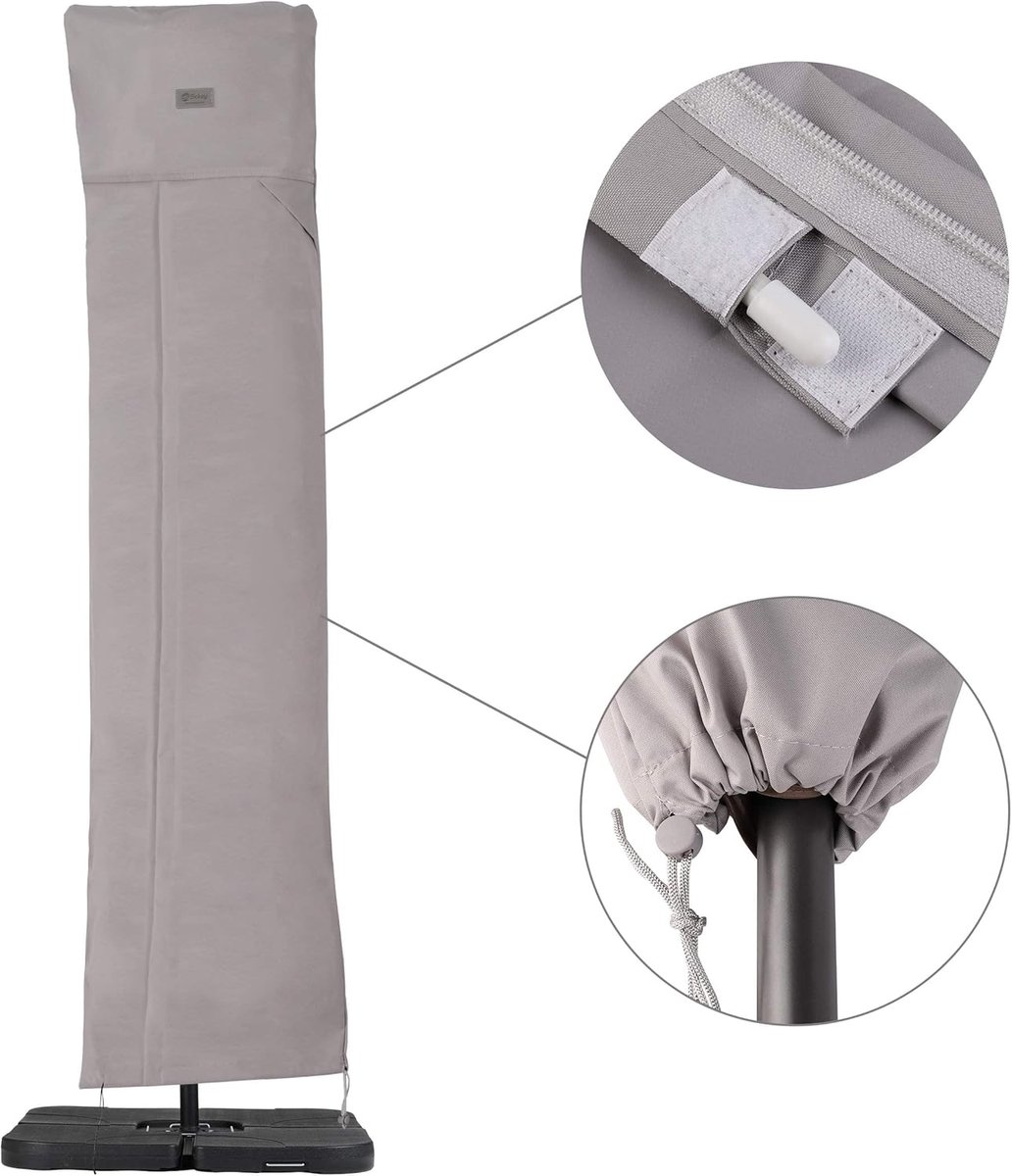 Beschermhoes voor zweefparasol - waterdichte afdekhoes - Sekey® - Grijs