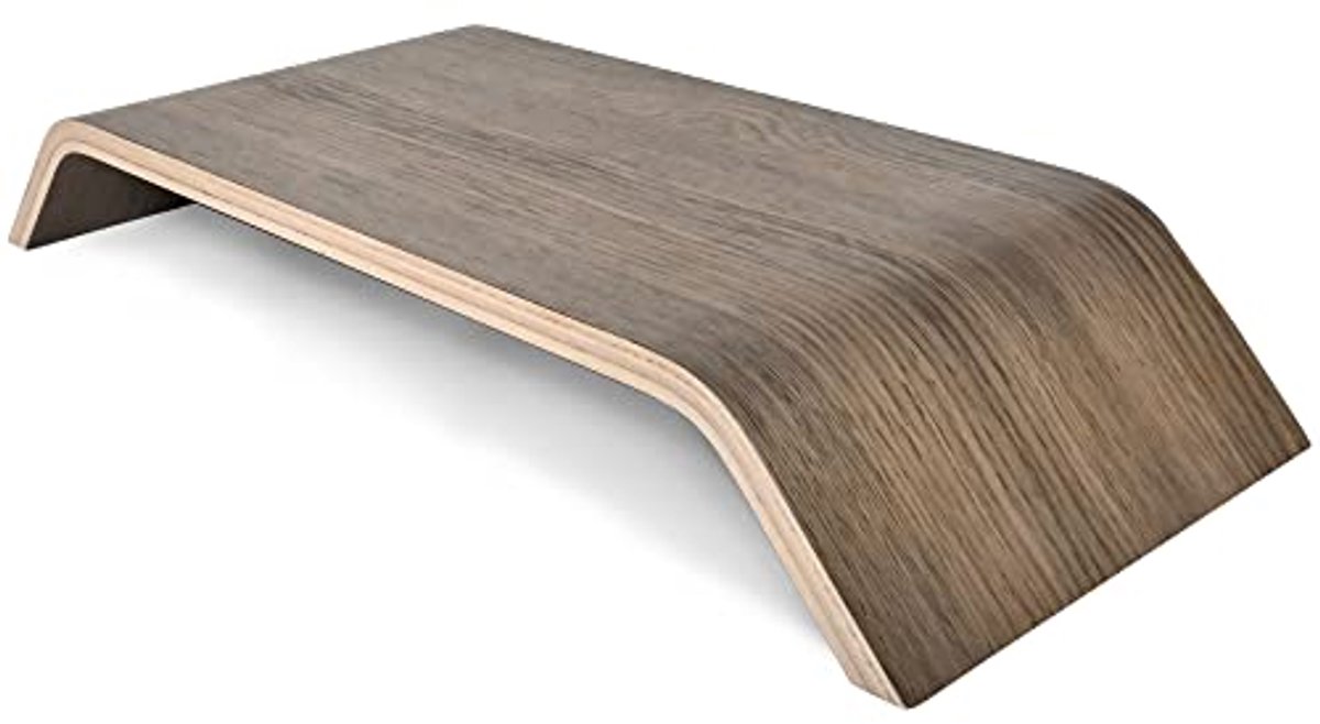 Robuuste houten tv- en laptopstandaard in Scandinavische stijl