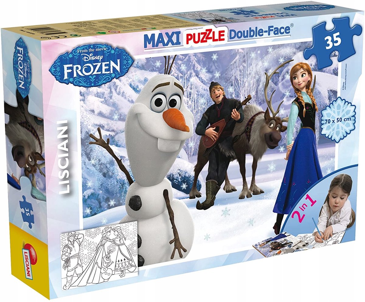 Lisciani - Frozen Anna & Elsa - Double face - Puzzel Maxifloor - 108 stukjes — afbeelding 3