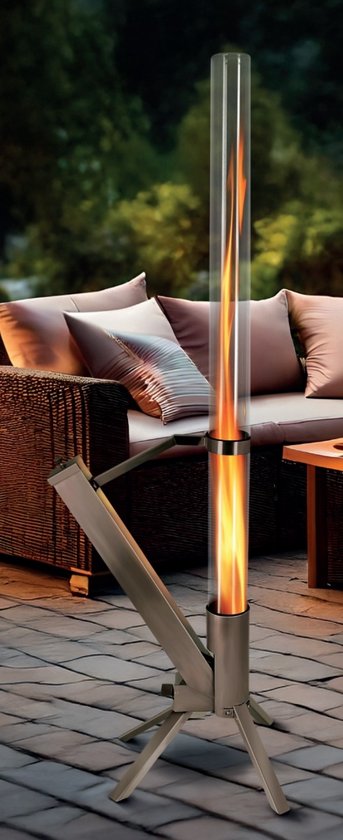 Green Flame Outdoor Pellet Heater - RVS - 129,5 cm - BPH-R80-A | bol