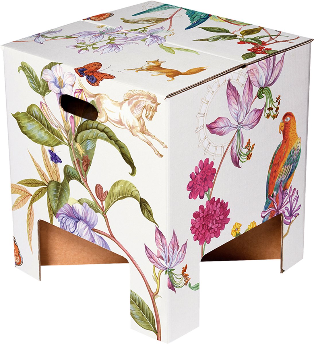 Dutch Design Brand - Dutch Design Chair - kartonnen krukje - Sprookjes - Vogels - Bloemen - Paard - Fairytale