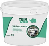 Olijfboom mest | Olijfboom voeding | Olijfboom meststof | 100% natuurlijk | In handige bewaaremmer | 2.000 gram | 2 kilogram | TUIN-DIER