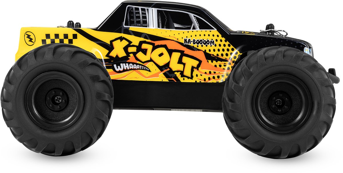 Overmax X-Jolt RC Auto – 20 km/u – Achterwielaandrijving, 2 Accu’s tot 30 min Rijtijd, Vering, Stootbumper, Offroad Banden, Plooibare Snelheidsregeling, Ergonomische Afstandsbediening – Racewagen voor Kinderen & Volwassenen - Bestuurbare Auto — afbeelding 2