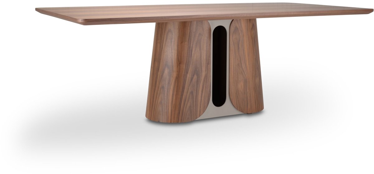 Icon Living - Eettafel Sarah 013 - 240x110x76 Walnoot Poot Creme