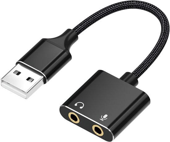 MOSWAG USB Naar 3,5 Mm Jack Audio Adapter, Externe A Geluidskaart Aux Stereo Converter Compatibel Met Hoofdtelefoon Pc Laptop Linux Desktop Ps4 En Andere Apparaten 2854212564