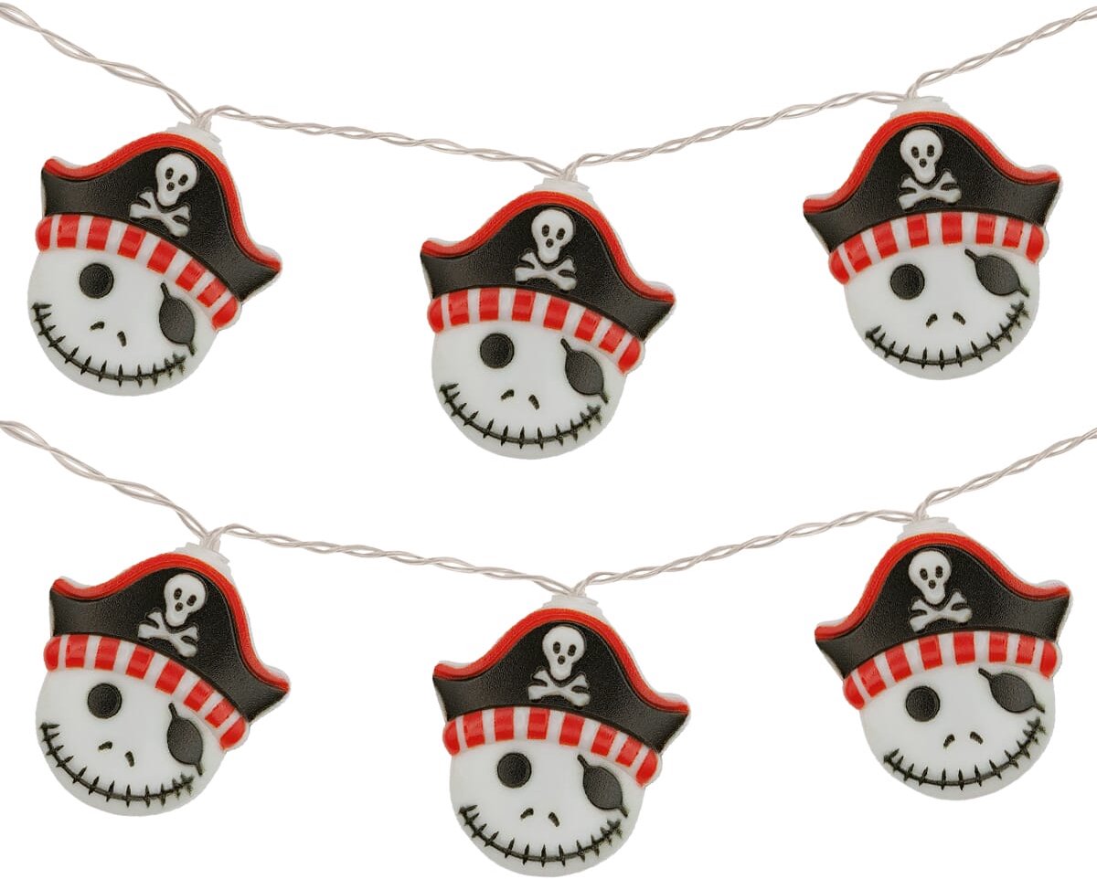 Halloween Lichtsnoer Piraat - 1.5 Meter - 10 LED Lampjes - Inclusief Batterijen - Warm Wit Licht